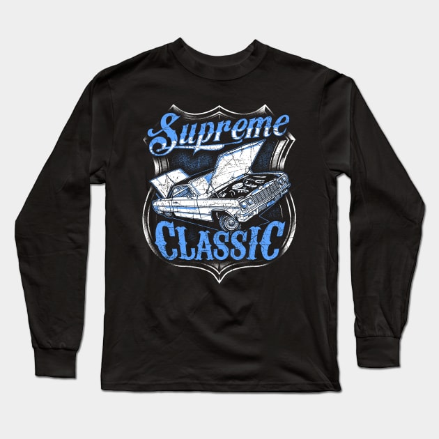 Supreme Classic Low Rider Car Design Long Sleeve T-Shirt by Jonny1223